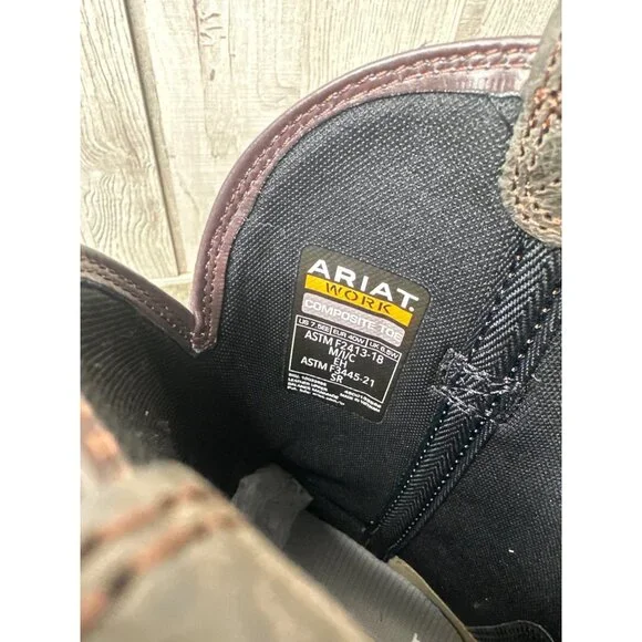 Ariat Big Rig Composite Toe Work Boots Mens Size 7.5 EE Wide Waterproof Leather - Picture 7 of 15